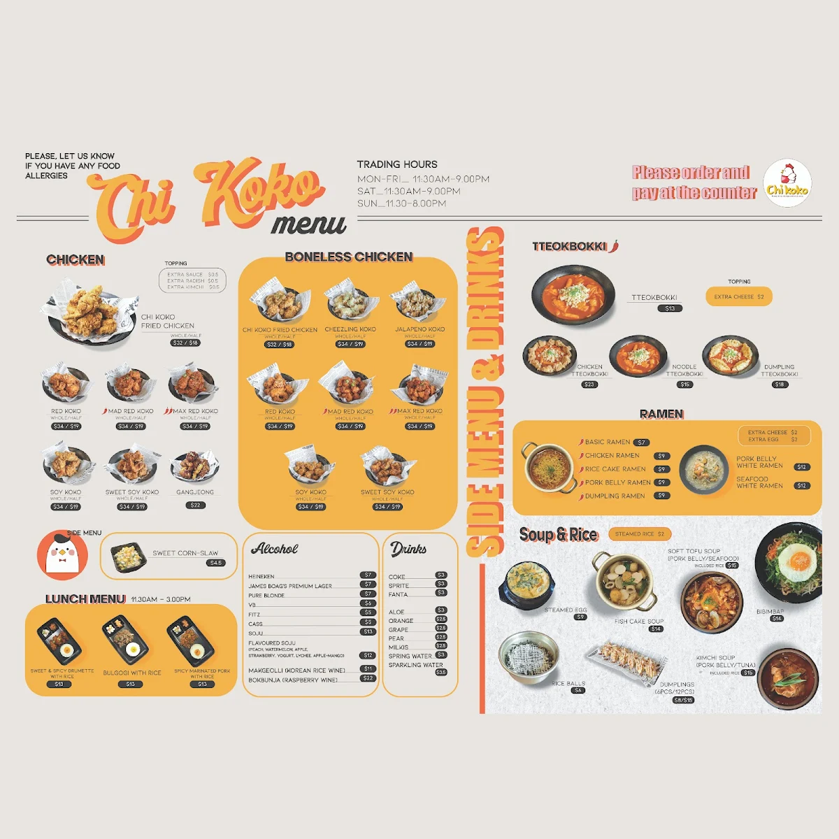 Menu, CHI KOKO