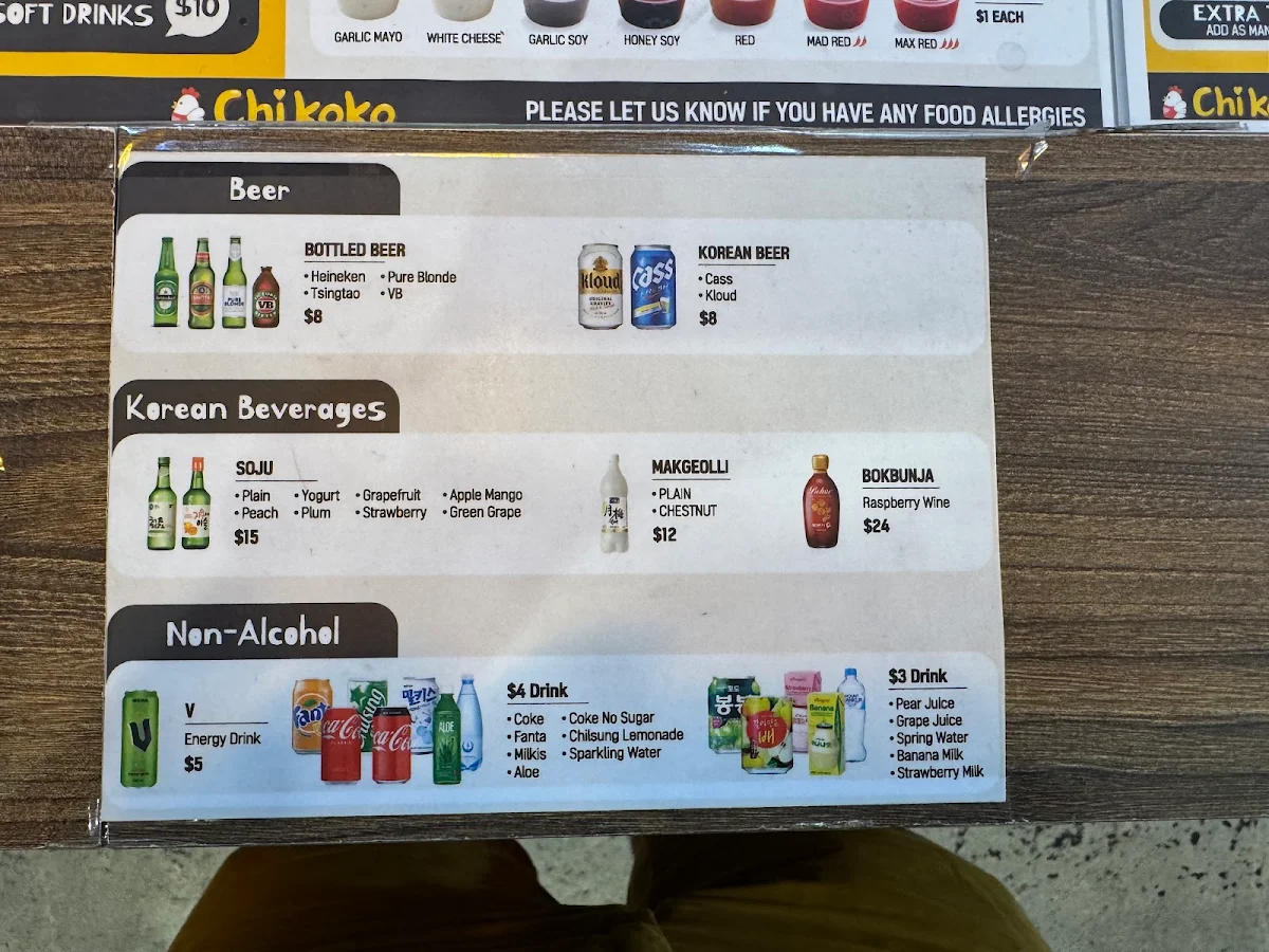 Menu, CHI KOKO