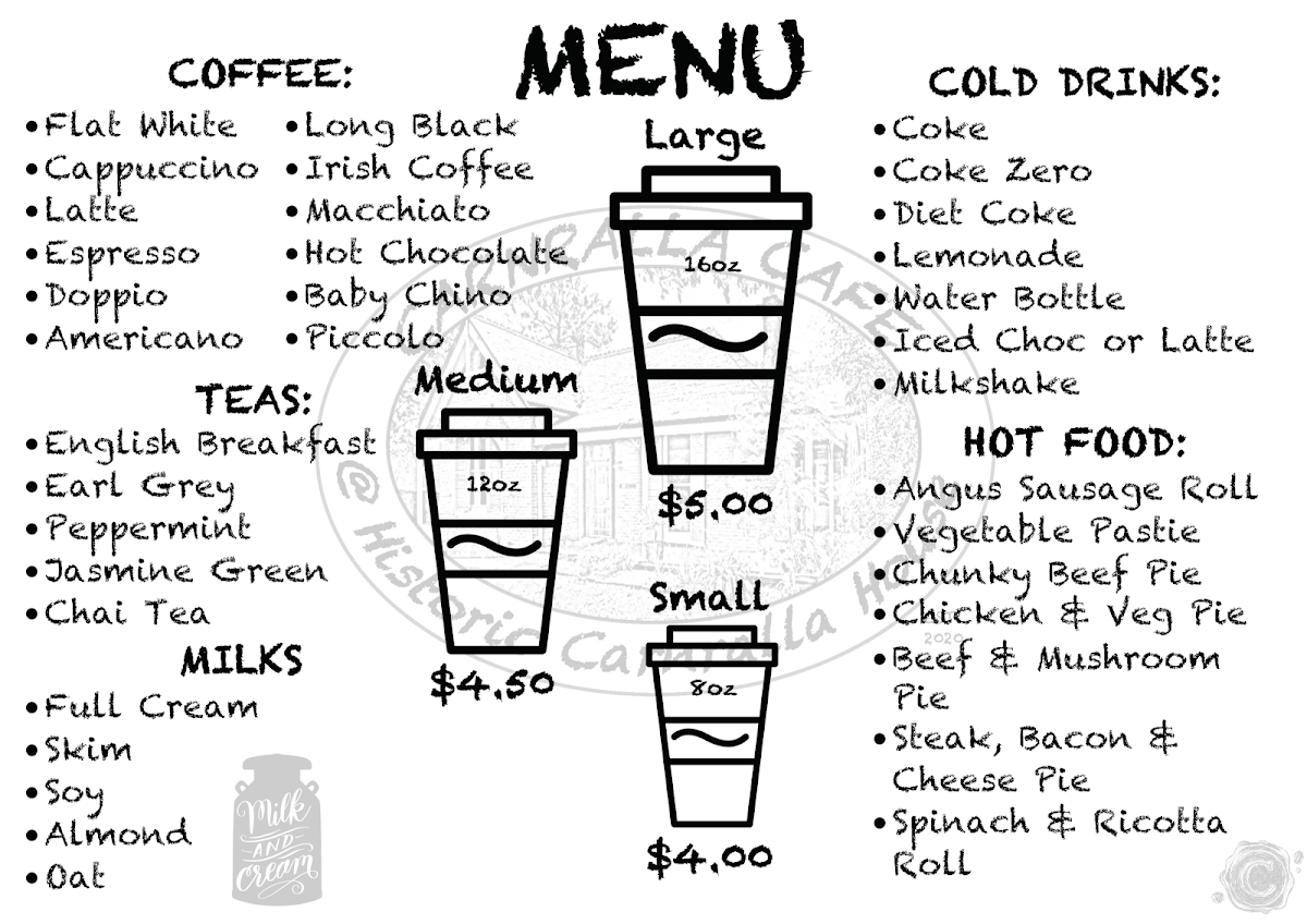 Menu, Carnralla Cafe “ON TOUR"
