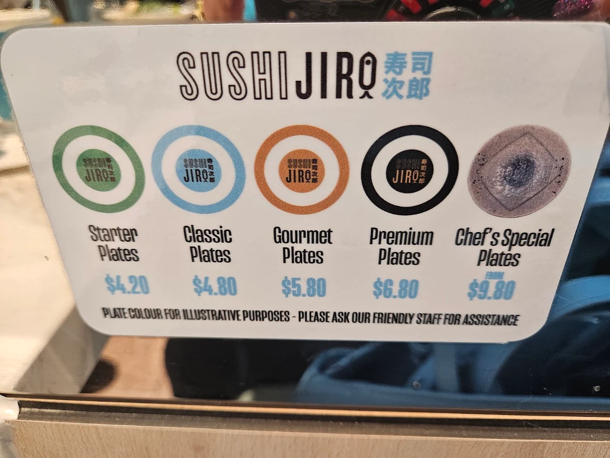 Menu, Sushi Jiro Emporium