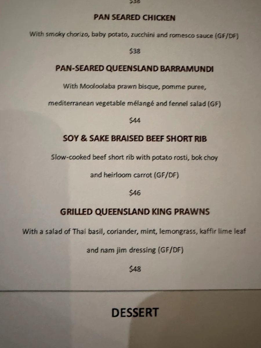 Menu, Latitude 27 Kitchen & Bar