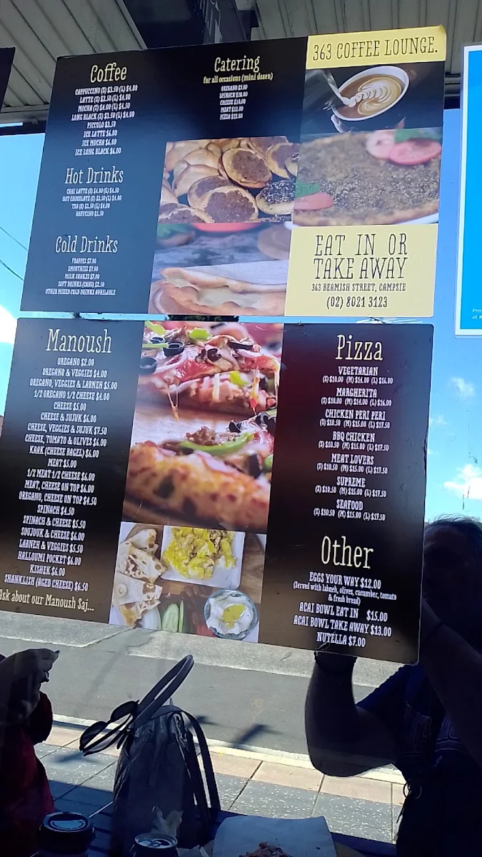 Menu, 363 Cafe Lounge & Bakery Campsie (Manoush)