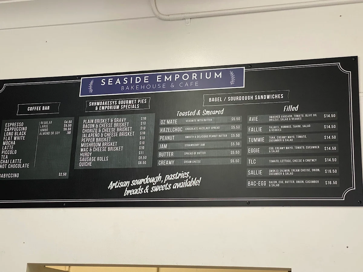 Menu, Seaside Emporium