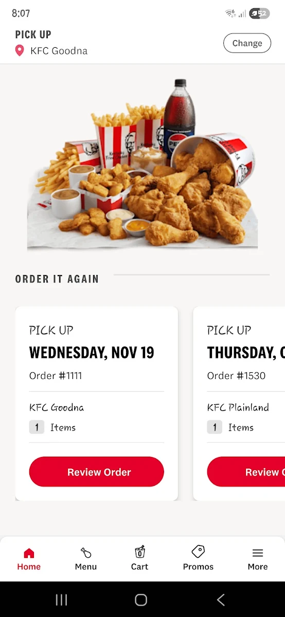 Menu, KFC Goodna