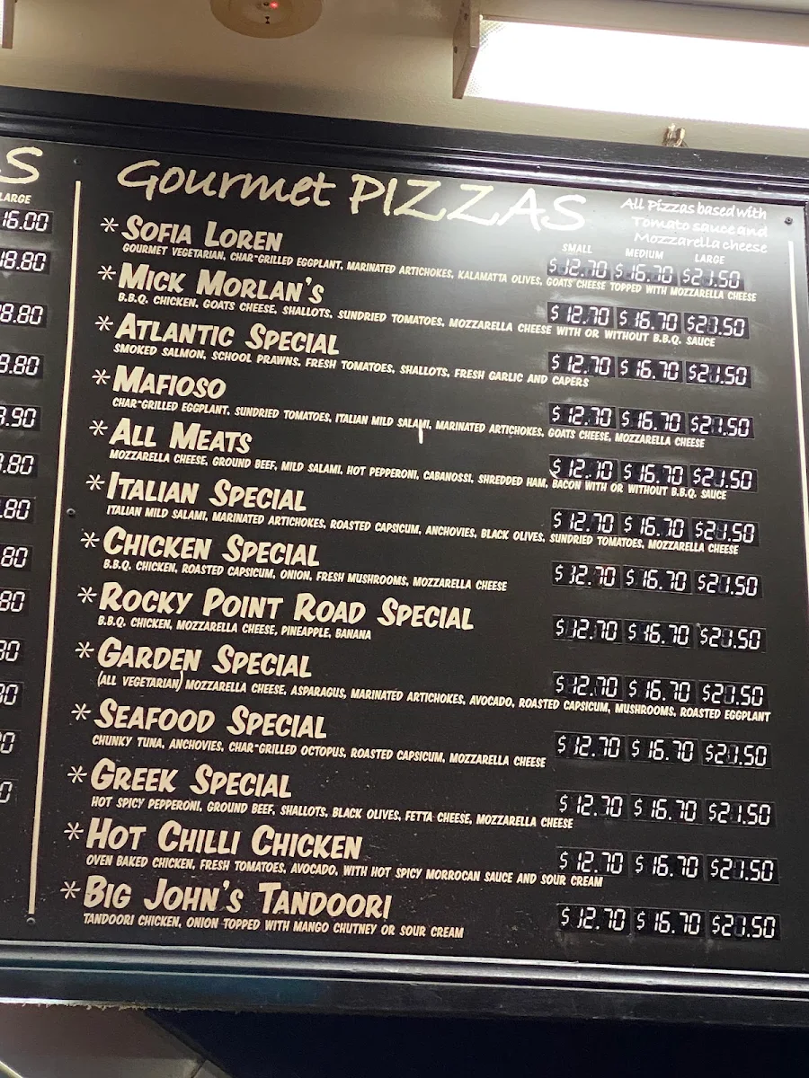Menu, Big John's Italian Seafood Restaurant
