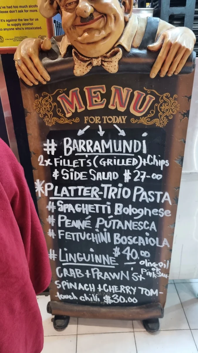 Menu, Big John's Italian Seafood Restaurant