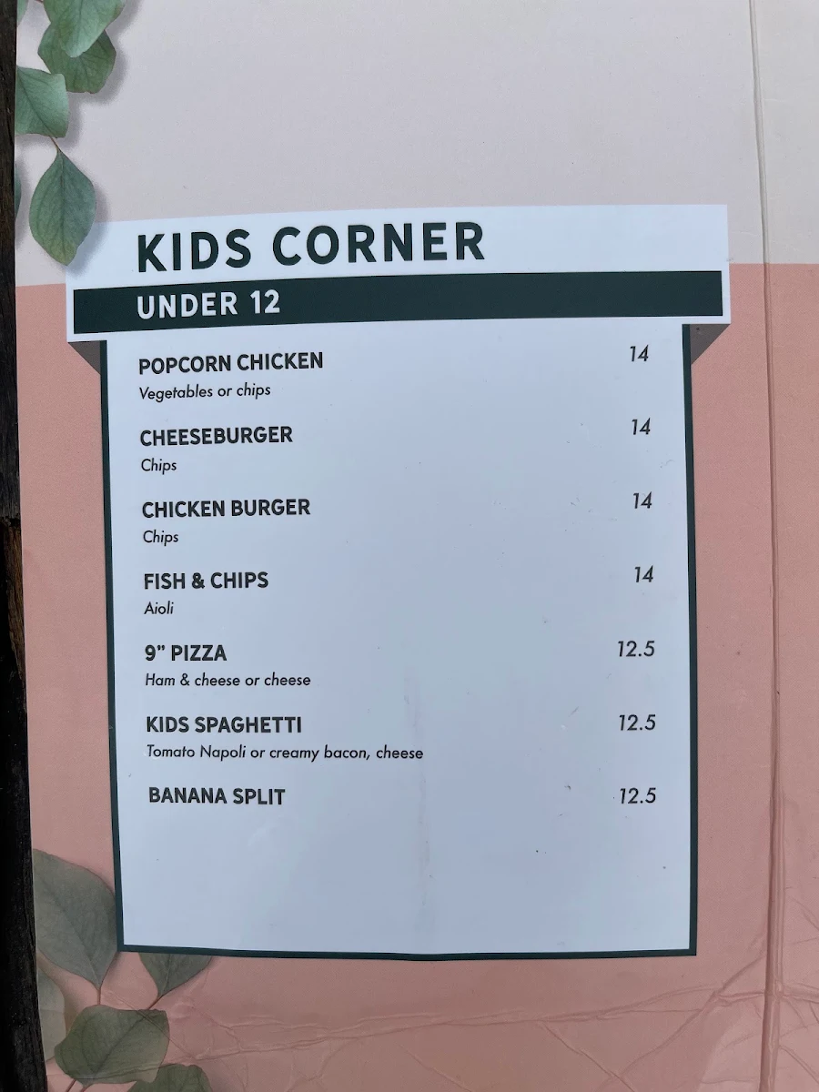 Menu, Toormina Hotel