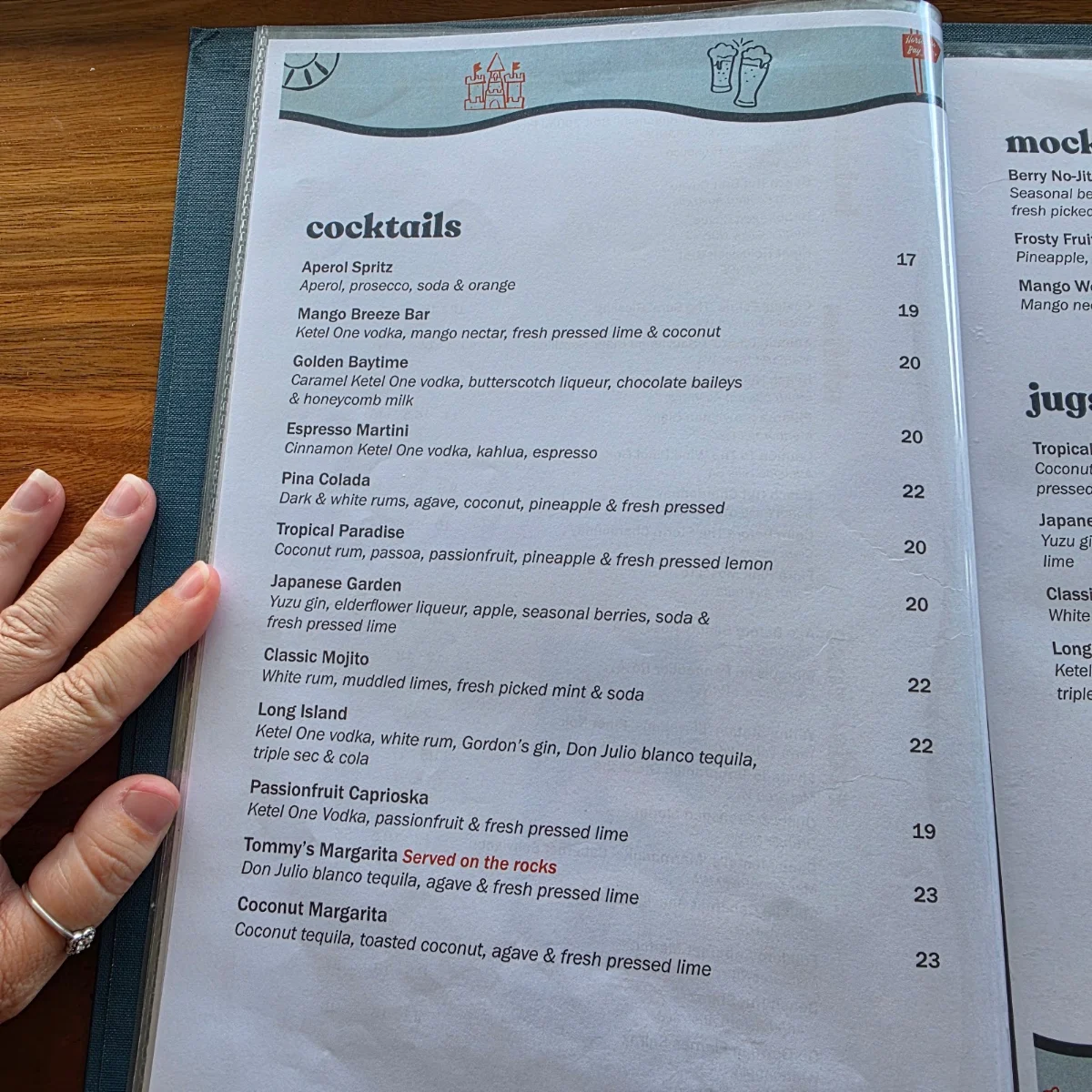 Menu, Seabreeze Beach Hotel