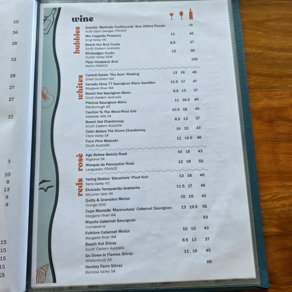 Menu, Seabreeze Beach Hotel