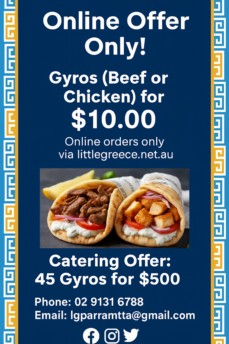 Menu, Little Greece Gyros & Souvlaki Bar