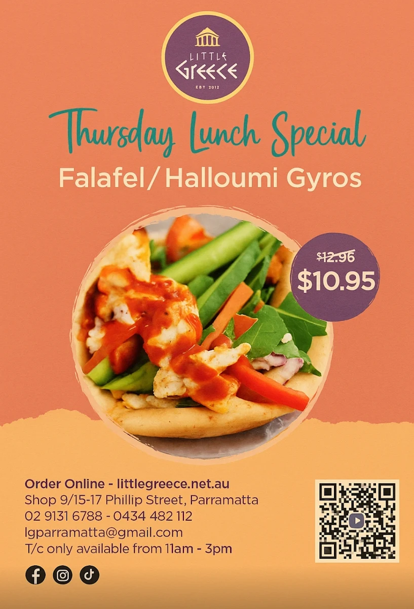 Menu, Little Greece Gyros & Souvlaki Bar