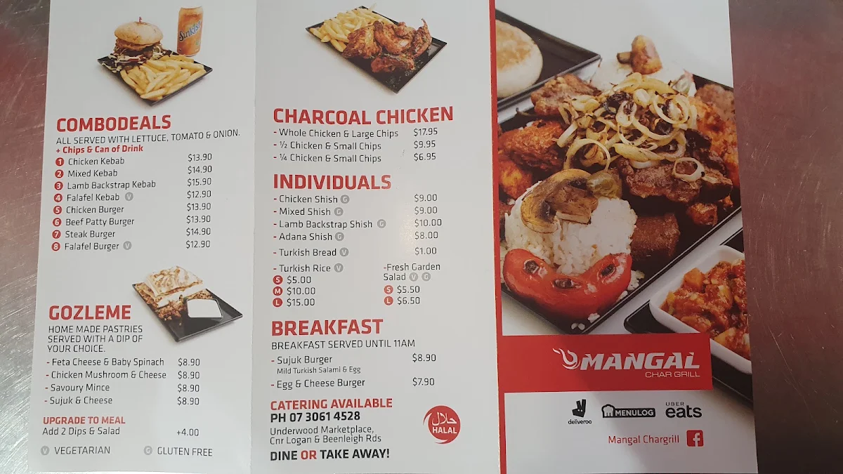 Menu, Mangal Char Grill