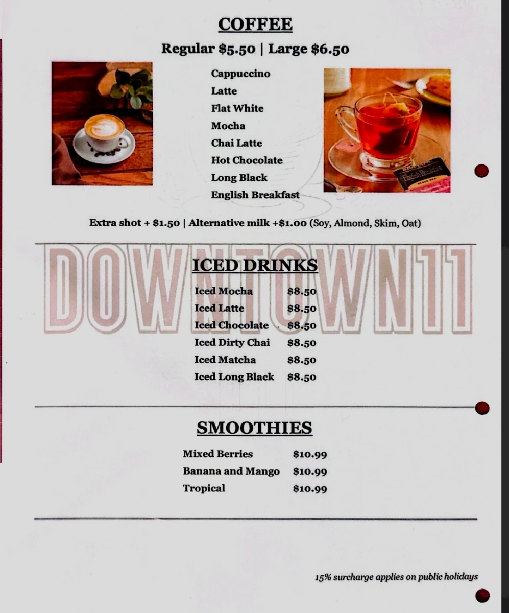 Menu, Downtown11