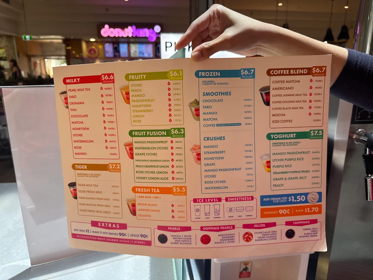 Menu, Sharetea Richmond Marketplace