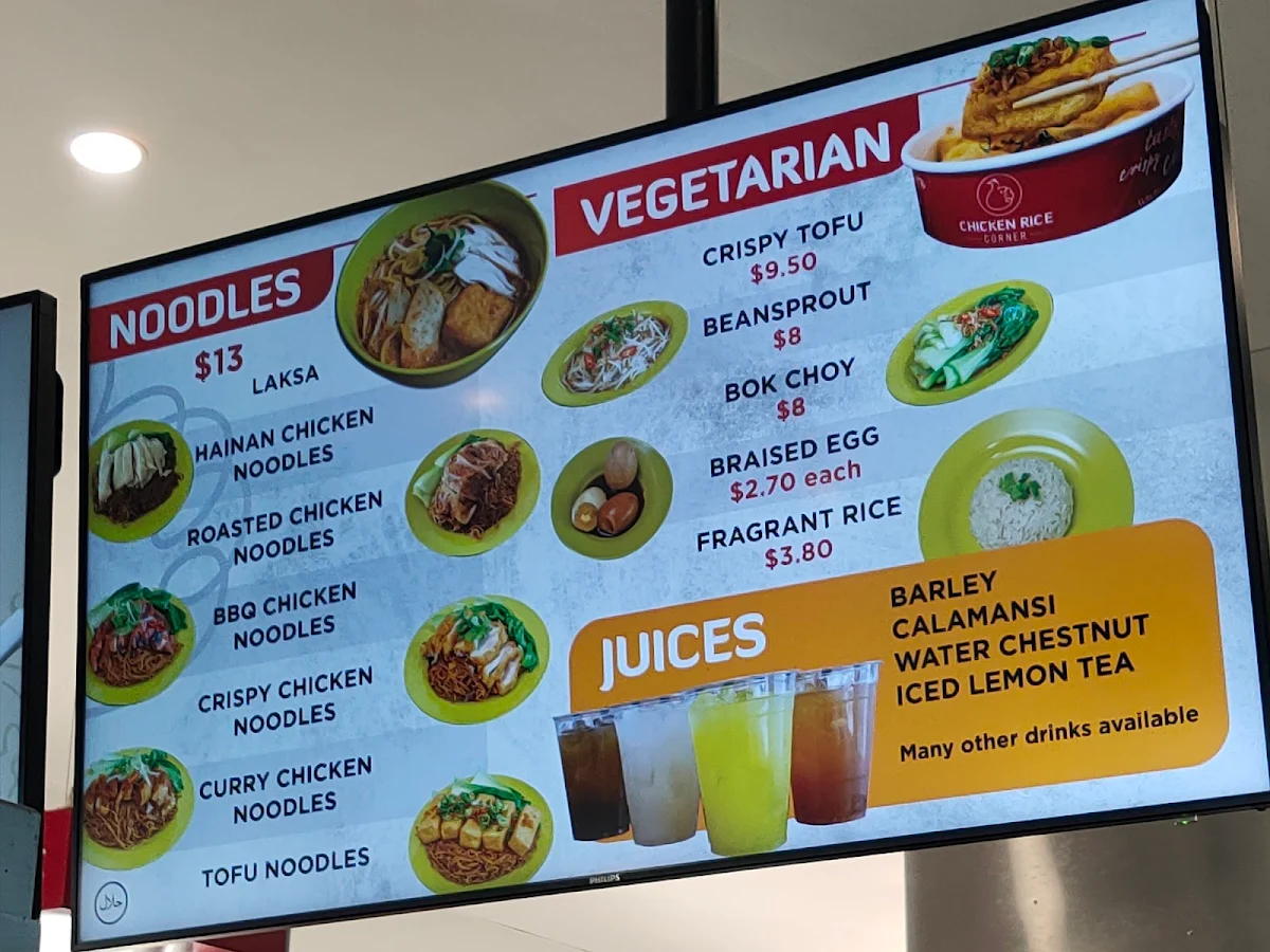 Menu, Chicken Rice Corner (Market City)