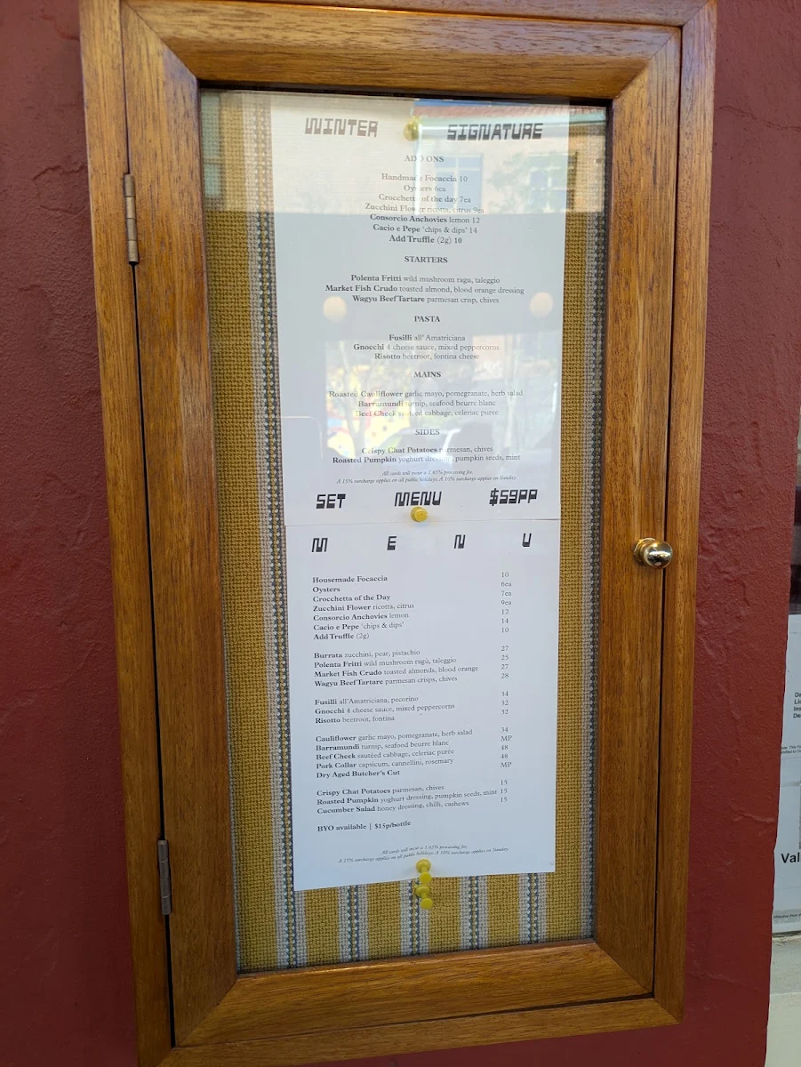Menu, Noi