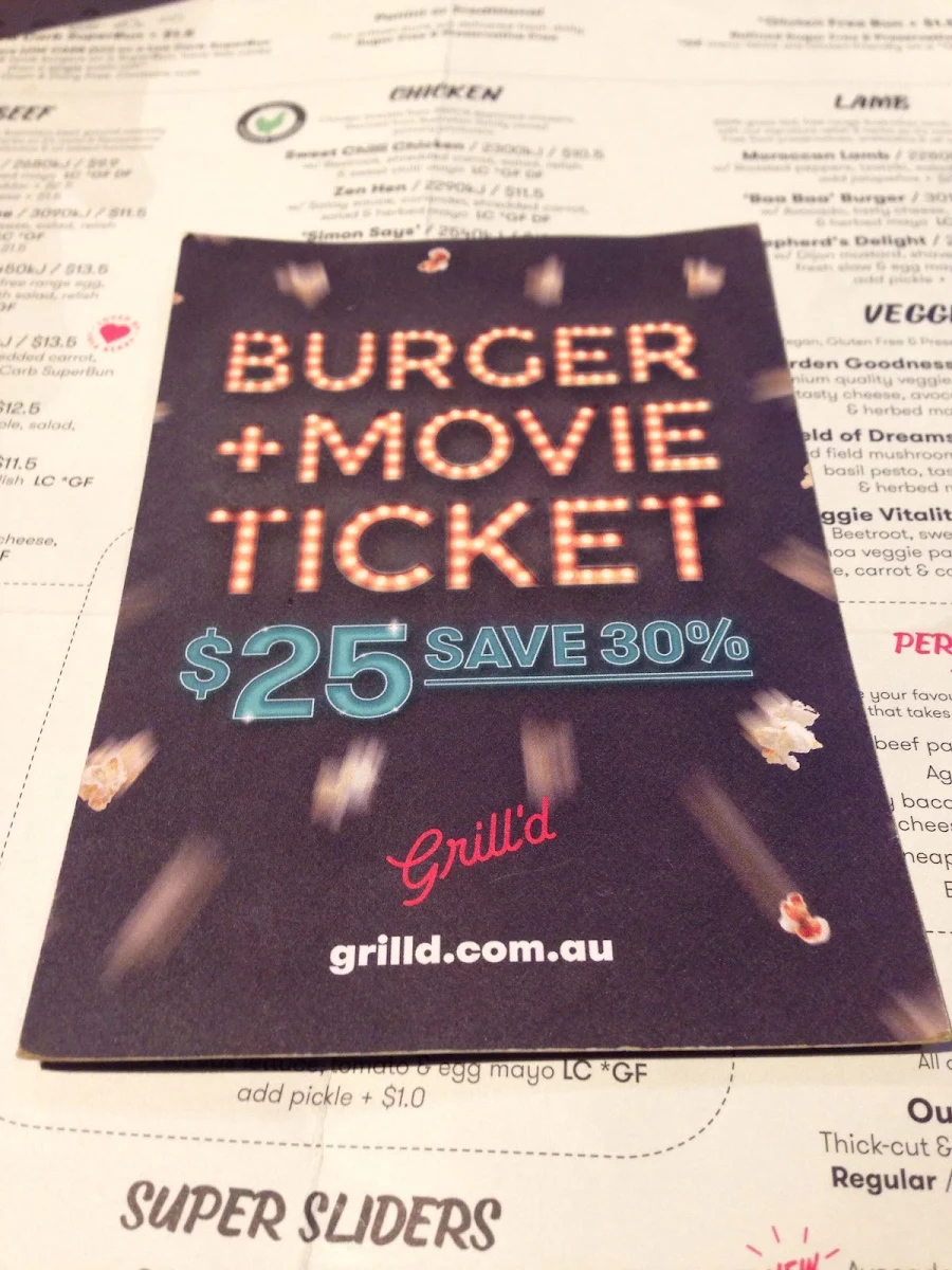 Menu, Grill'd Burgers - Norwood