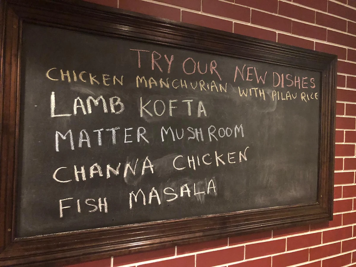 Menu, Nirala Indian Cuisine