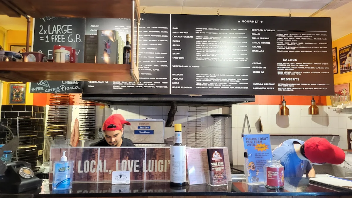 Menu, Luigi's Pizza Bar