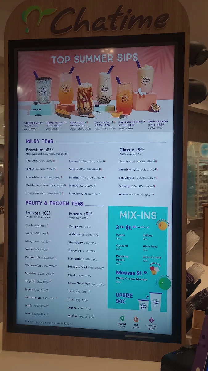Menu, Chatime