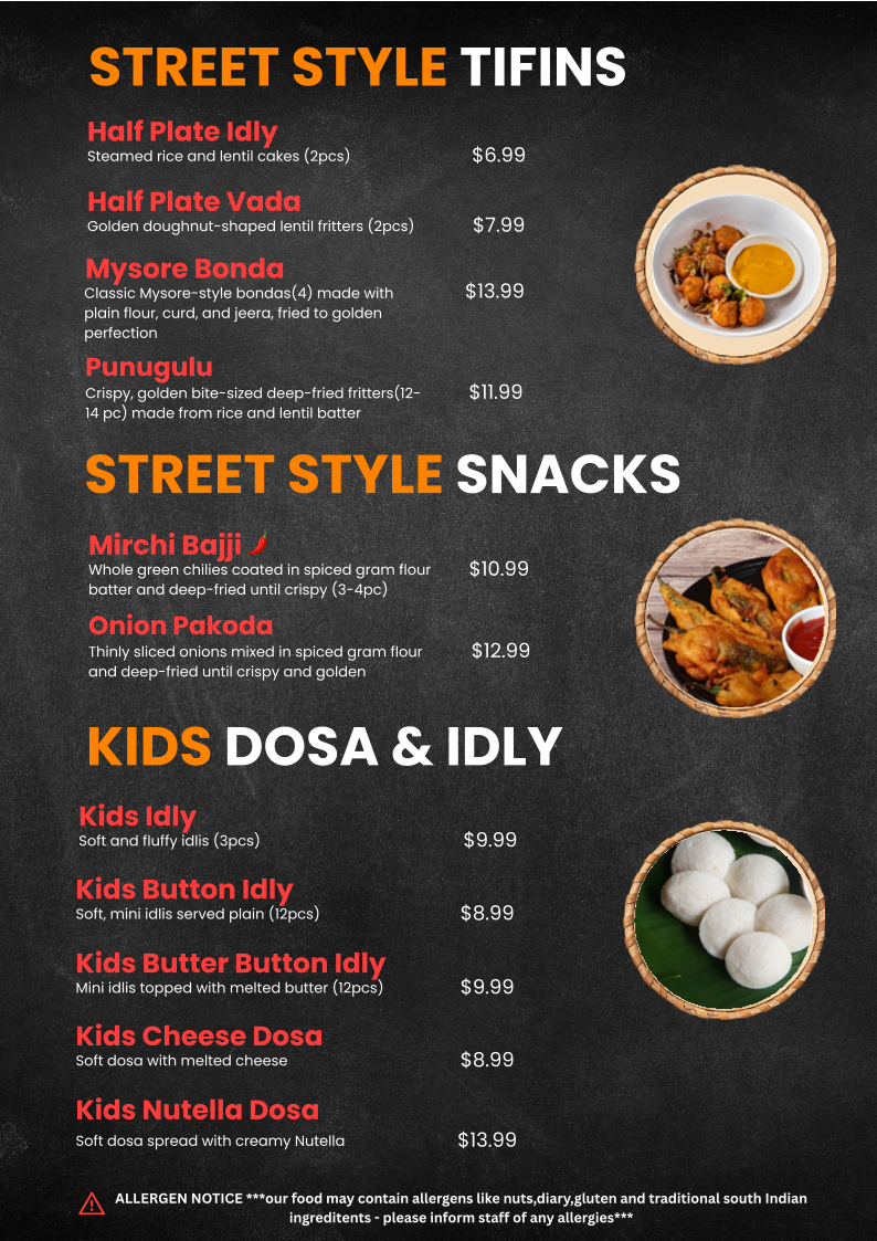 Menu, Dosa Wok-In