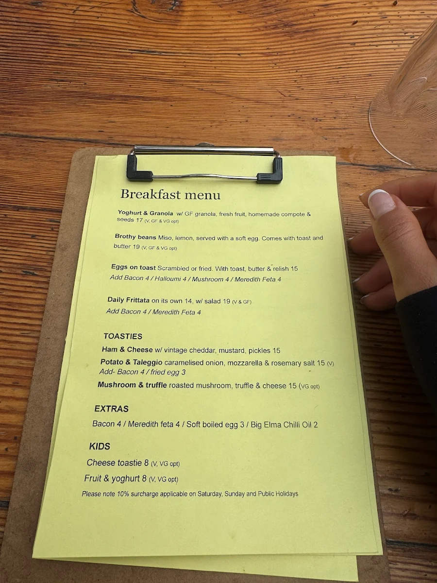 Menu, Big Elma