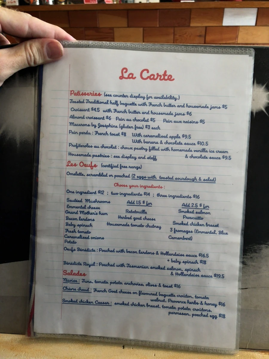 Menu, Le Café Flo