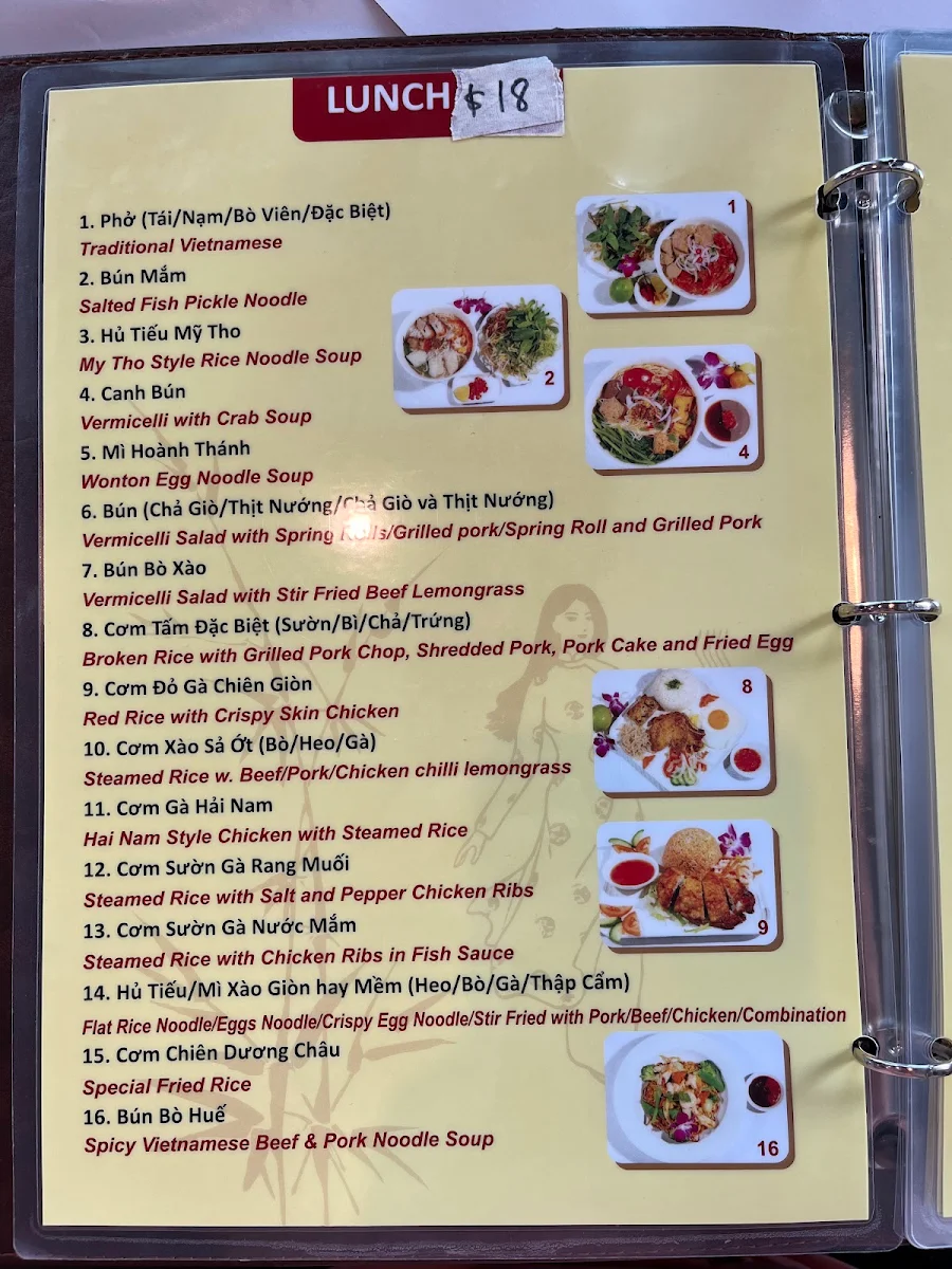 Menu, Kim Huong