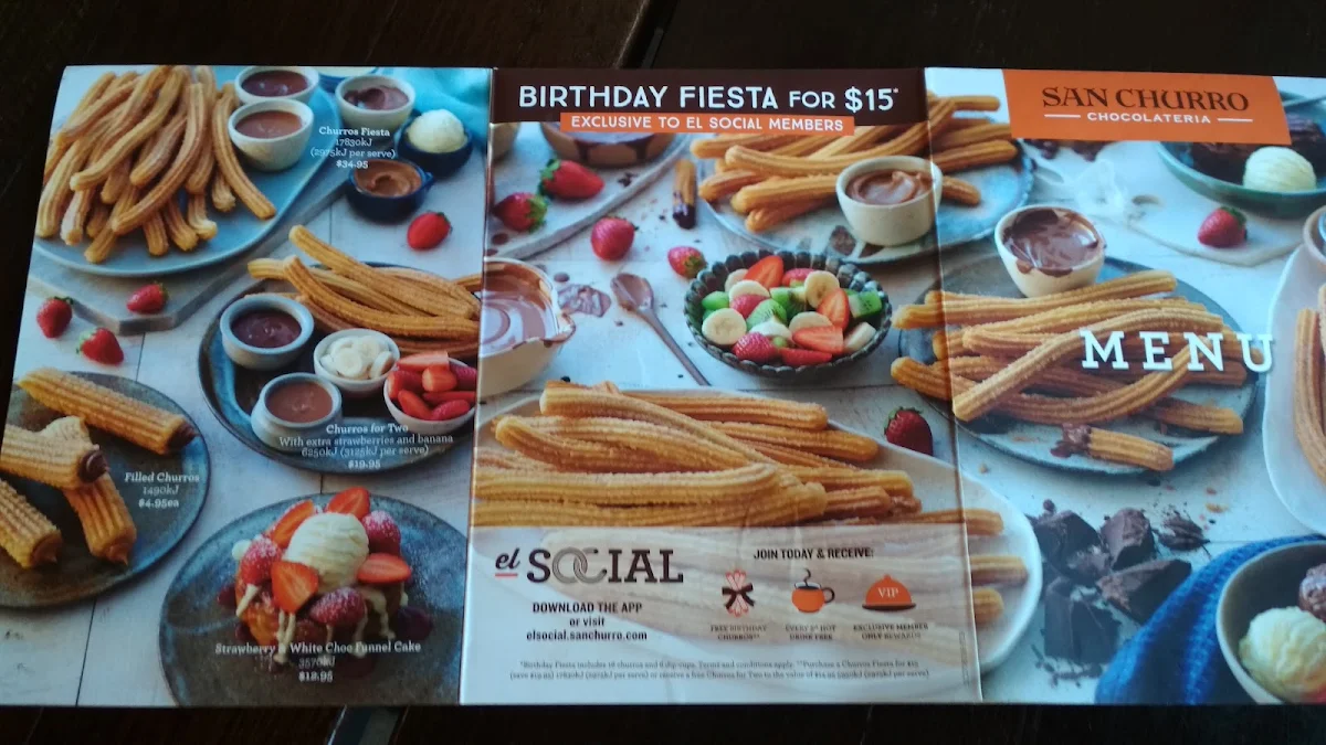 Menu, San Churro Rockingham