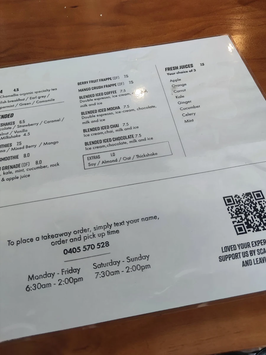 Menu, Four Little Foxes
