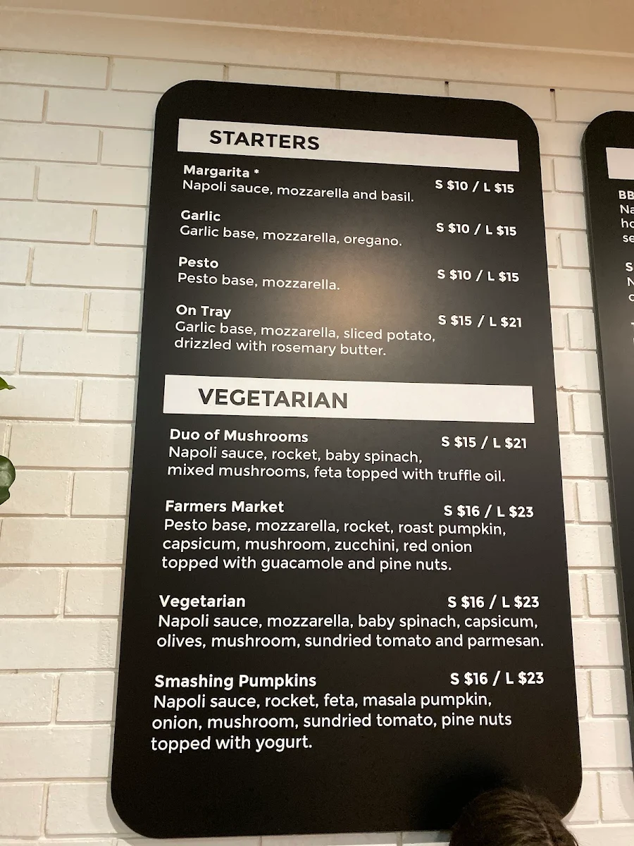Menu, The Little Pizza Shop