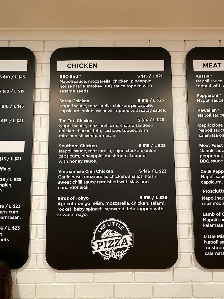 Menu, The Little Pizza Shop