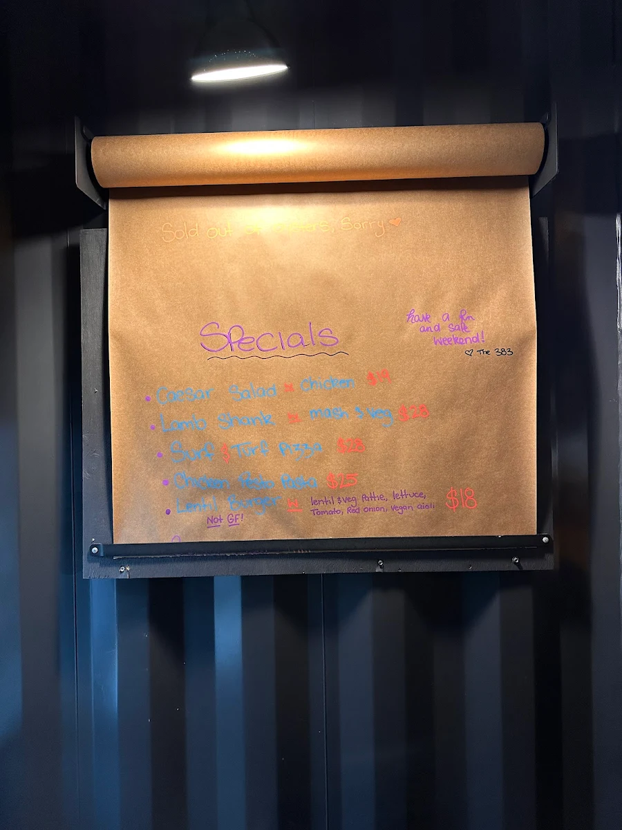 Menu, THE 383 WOOLI