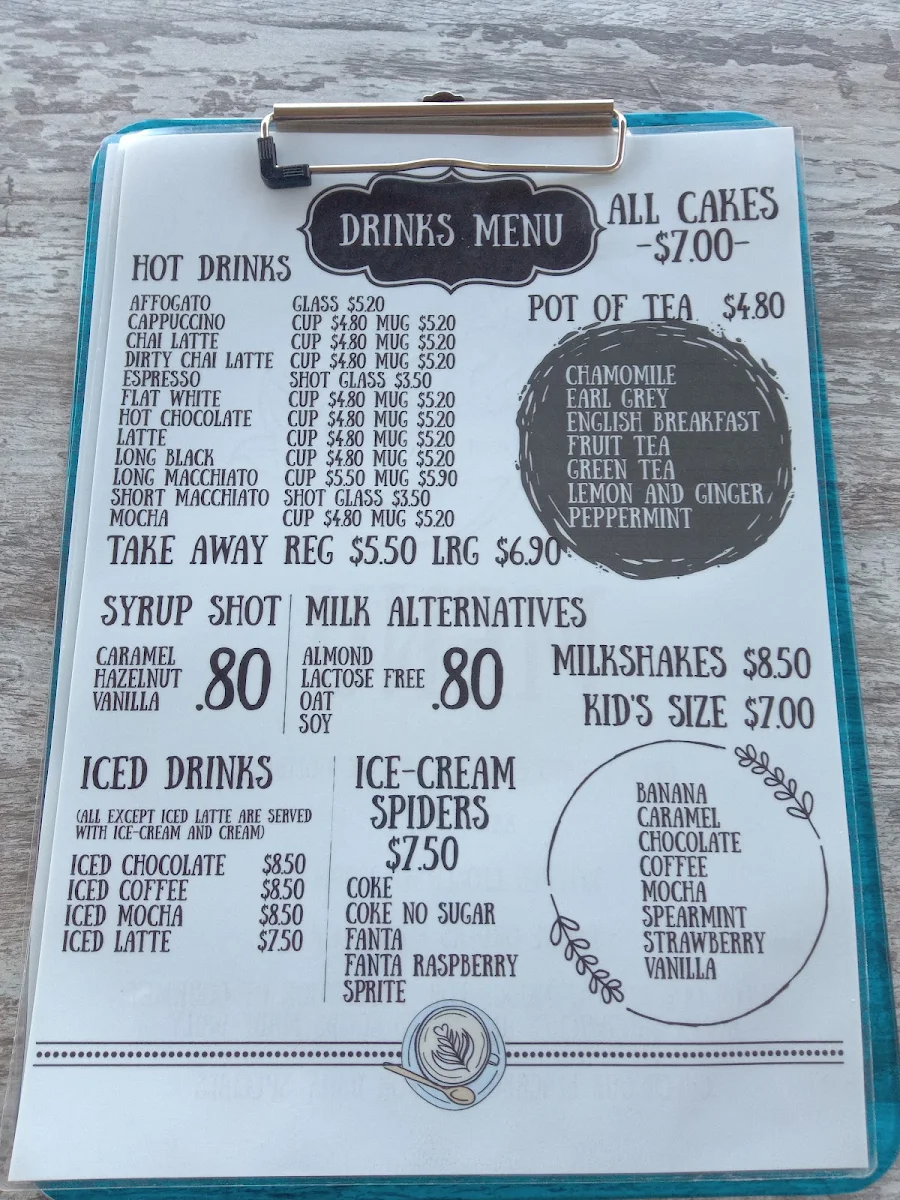Menu, Neptune’s Cafe