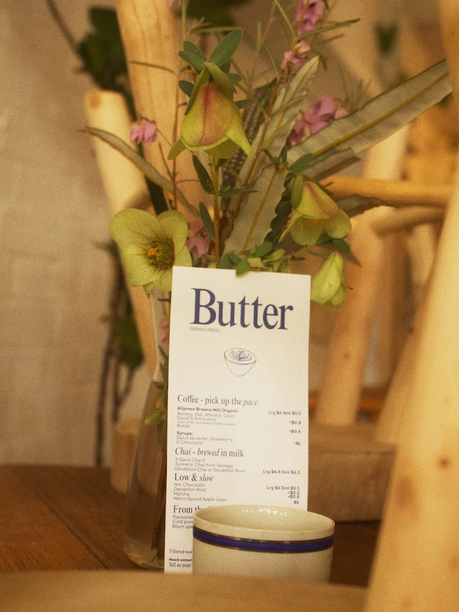 Menu, Shop Butter Cafe