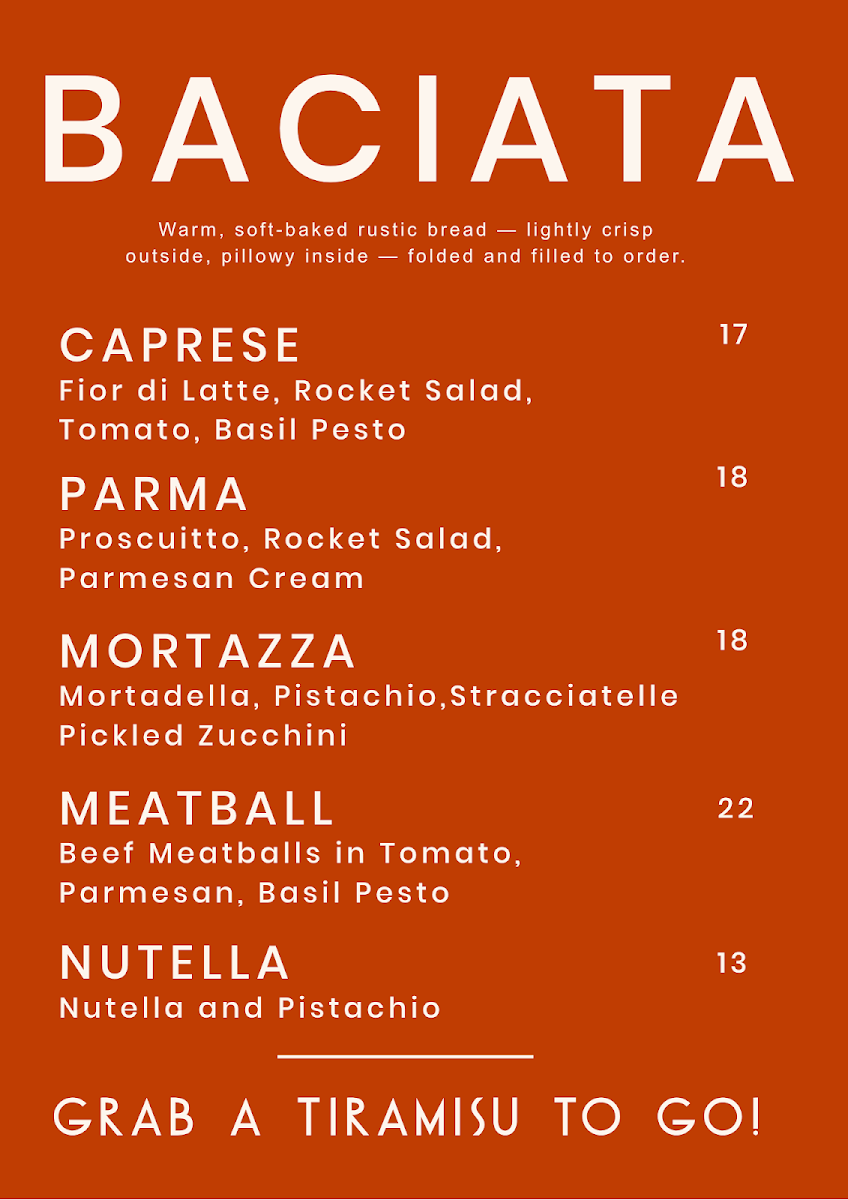 Menu, PIZZOTECA