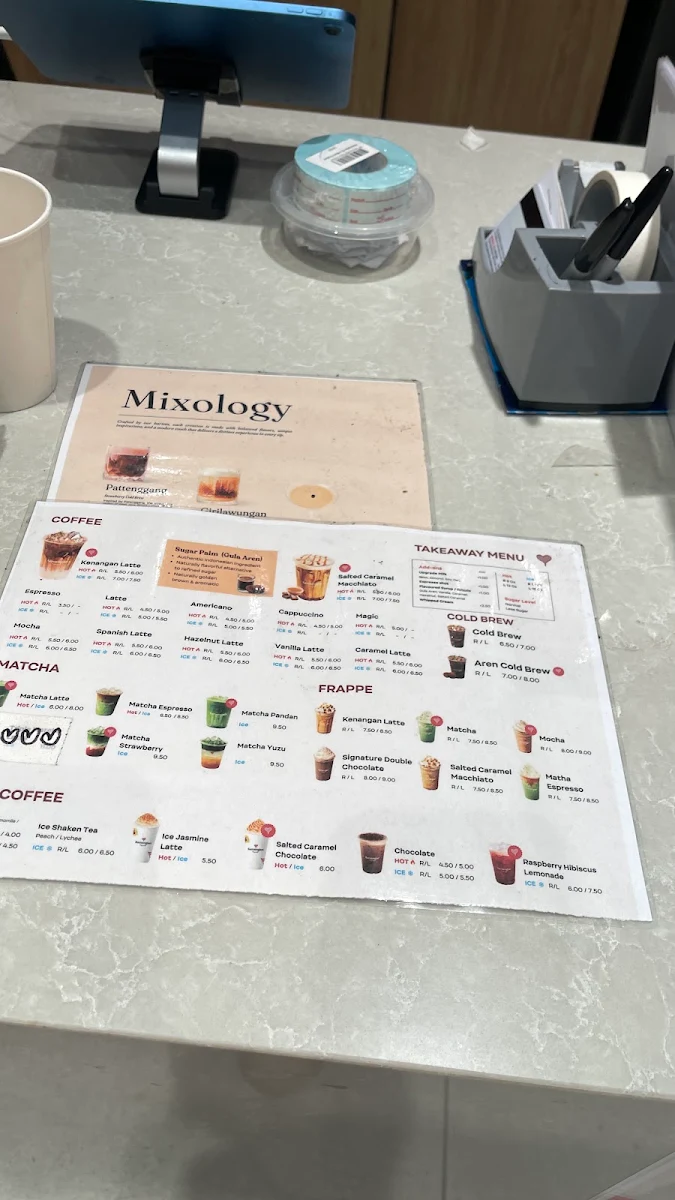 Menu, Kenangan Coffee Druitt Sydney