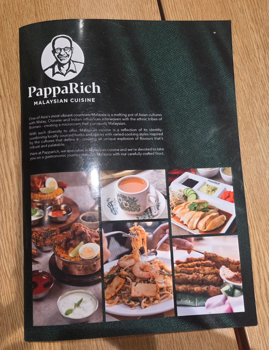 Menu, PappaRich Gungahlin