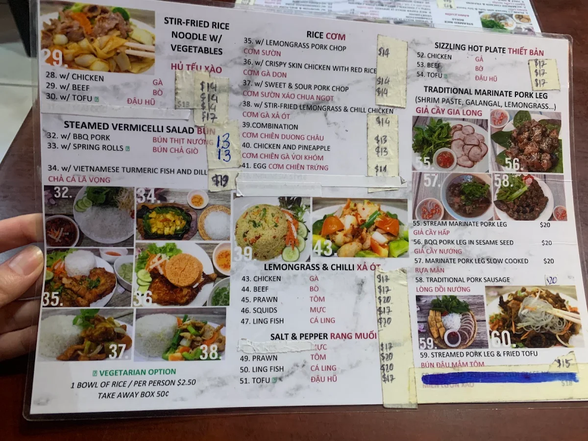 Menu, Viet Rolls Marrickville