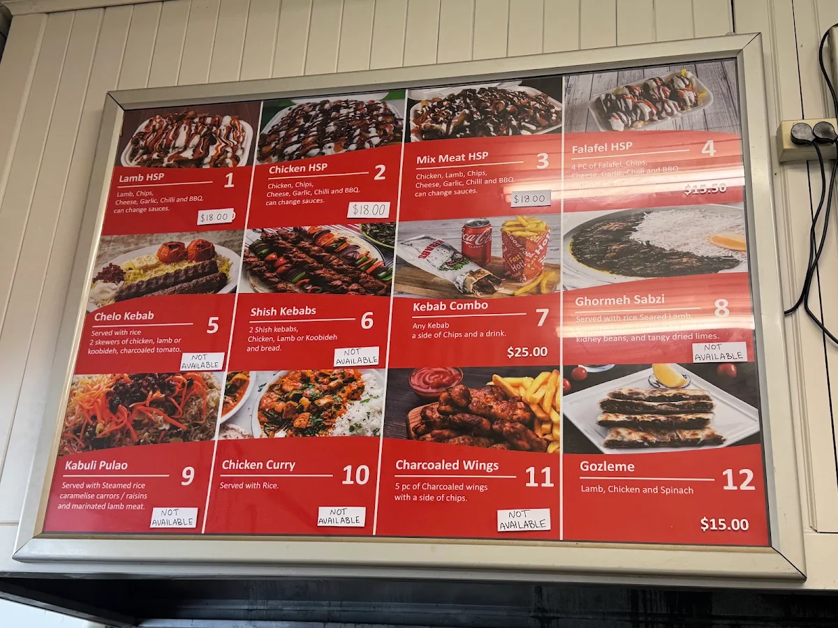Menu, King of Kebabs