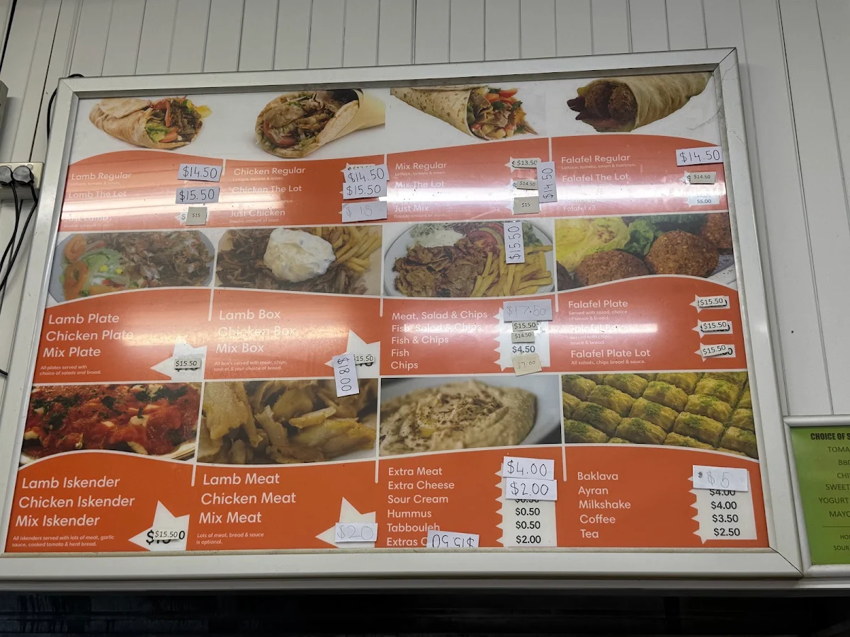 Menu, King of Kebabs