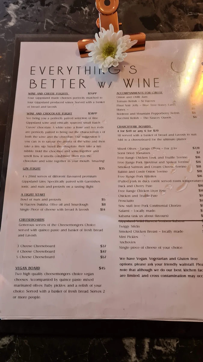 Menu, Everything's Better With Wine