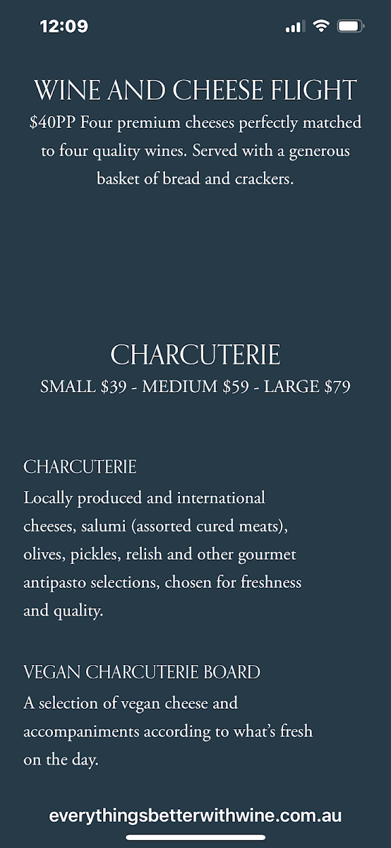 Menu, Everything's Better With Wine