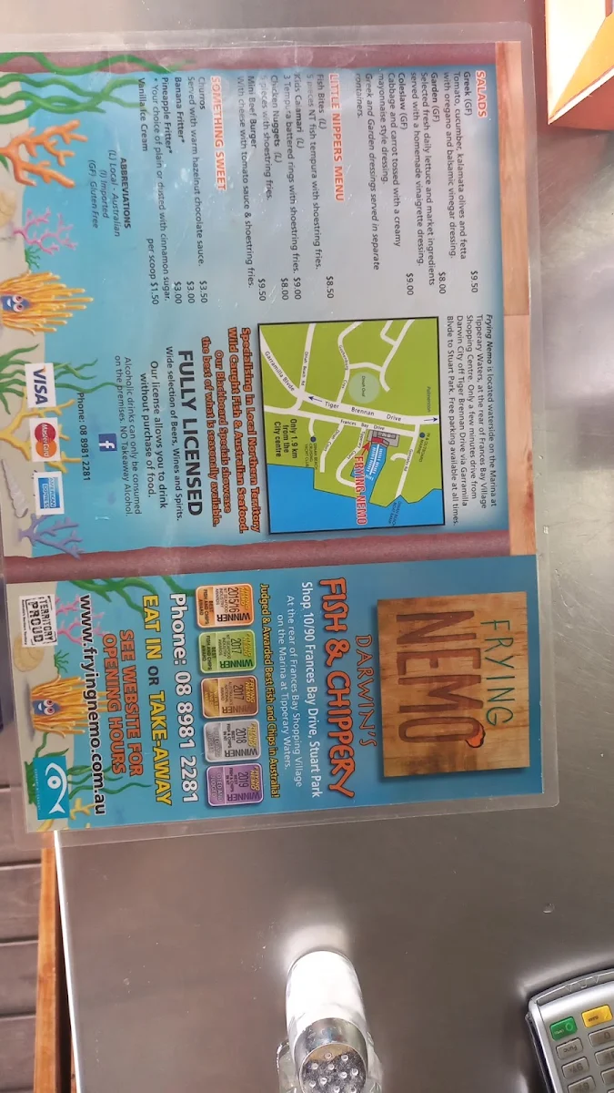 Menu, Frying Nemo