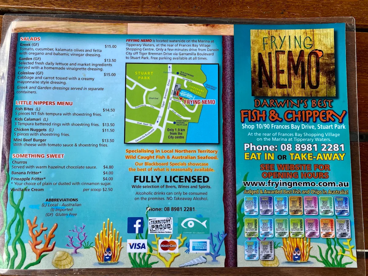 Menu, Frying Nemo