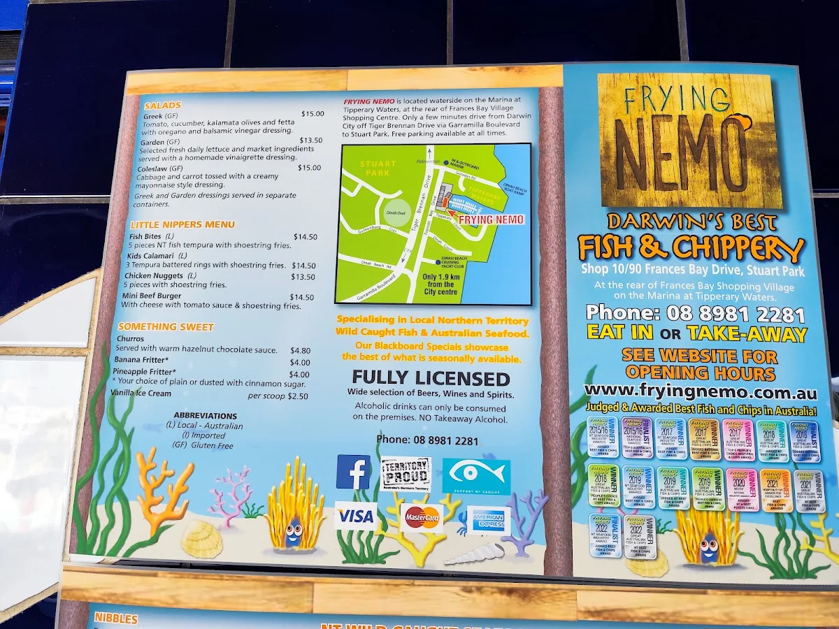 Menu, Frying Nemo