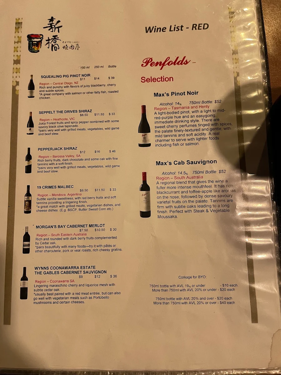 Menu, Shinbashi Yakiniku