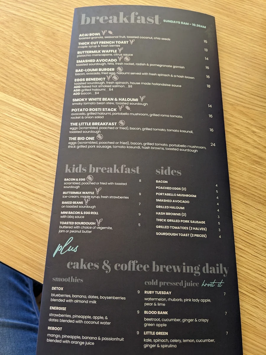 Menu, The Full Moon Hotel