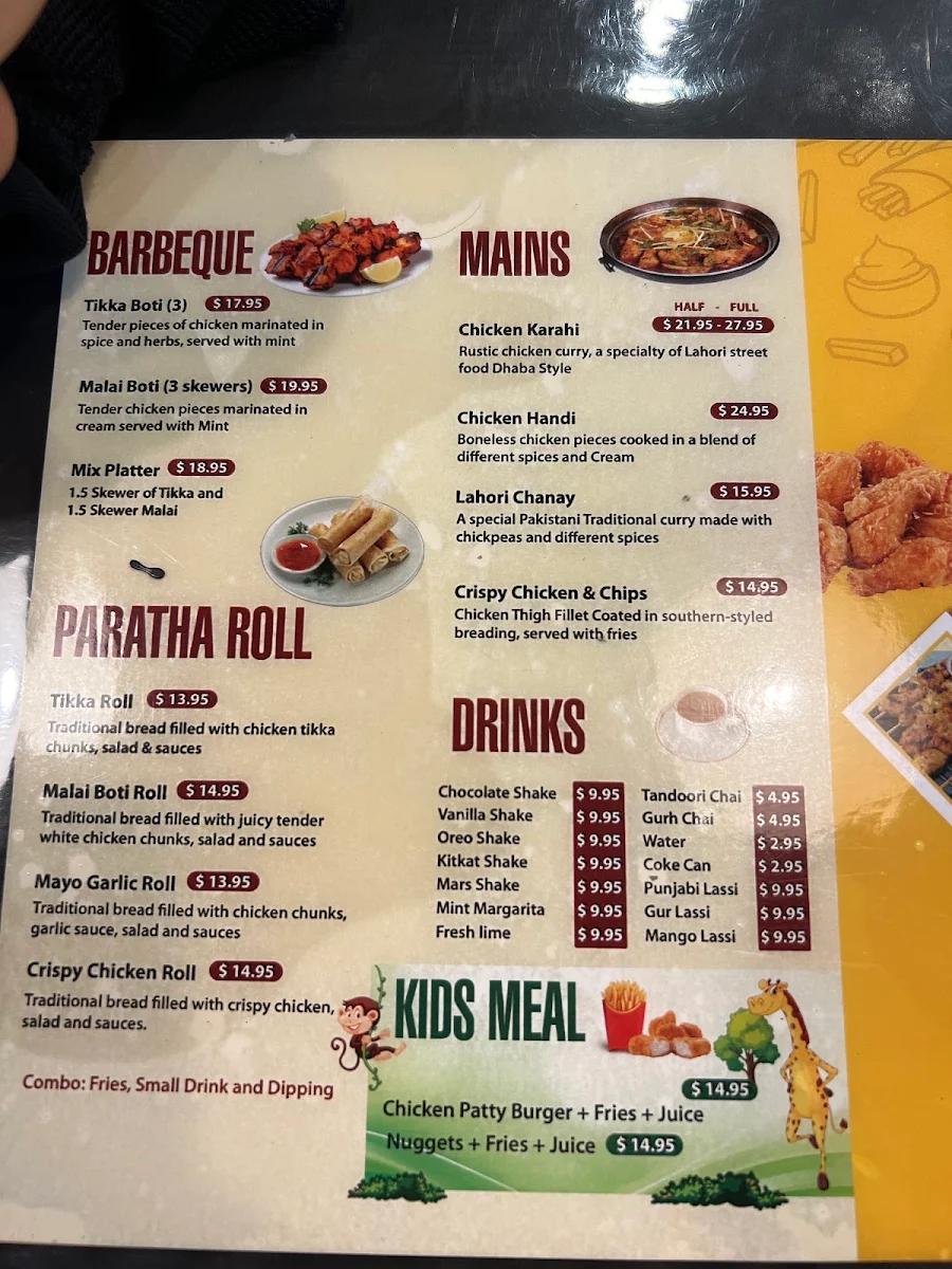 Menu, Desi Fusion