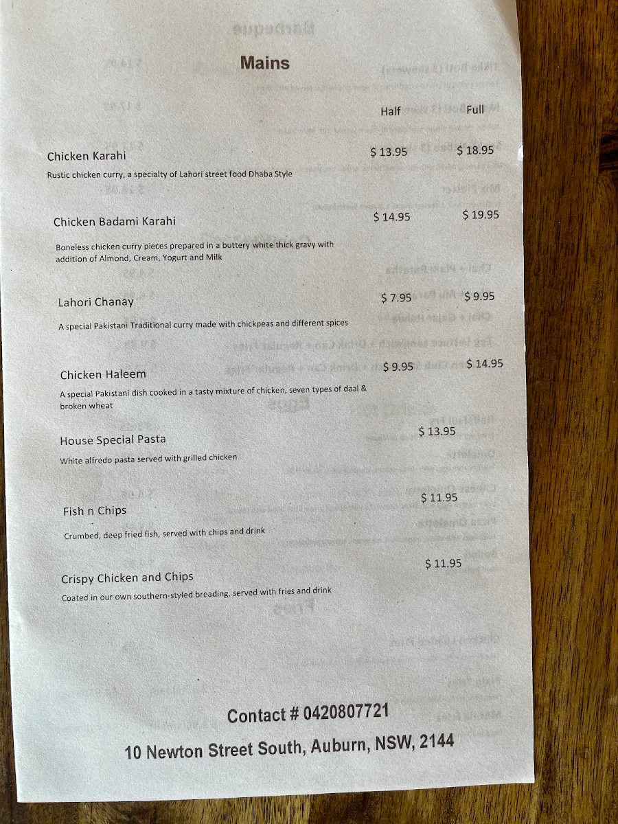 Menu, Desi Fusion